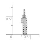 14kw Small Brushed Diamond-cut Number 1 Charm - Image 3