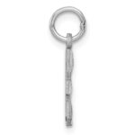 14kw Small Brushed Diamond-cut Number 3 Charm - Image 2