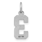 14kw Small Brushed Diamond-cut Number 3 Charm - Image 4