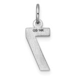 14kw Small Brushed Diamond-cut Number 7 Charm - Image 4