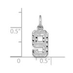 14kw Small Brushed Diamond-cut Number 9 Charm - Image 3