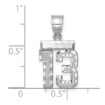 14kw Small Brushed Diamond-cut Number 13 Charm - Image 2