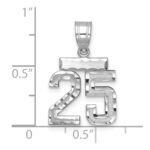 14kw Small Brushed Diamond-cut Number 25 Charm - Image 2