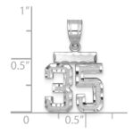14kw Small Brushed Diamond-cut Number 35 Charm - Image 2