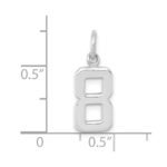 14kw Small Polished Number 8 Charm - Image 3