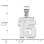 14kw Small Polished Number 15 Charm - Image 2