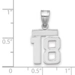 14kw Small Polished Number 18 Charm - Image 2