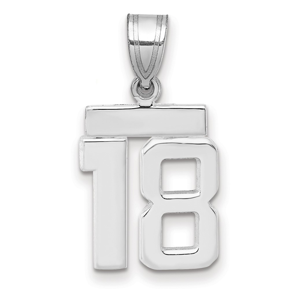 WSP18.jpg 14kw Small Polished Number 18 Charm - Image 1