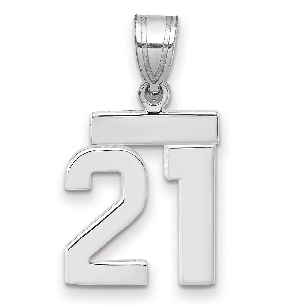 WSP21.jpg 14kw Small Polished Number 21 Charm - Image 1