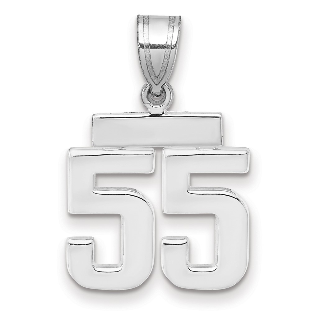 WSP55.jpg 14kw Small Polished Number 55 Charm - Image 1