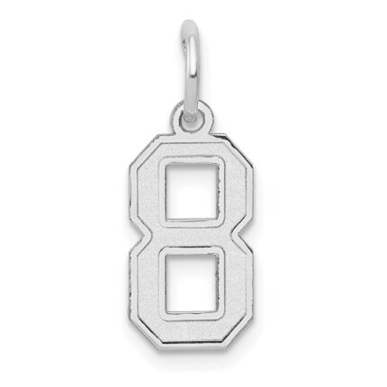 14kw Small Satin Number 8 Charm