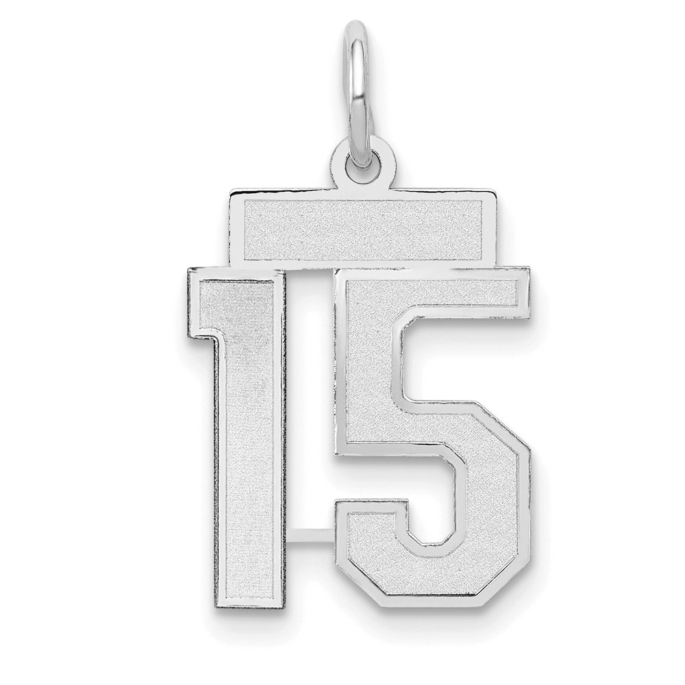 WSS15.jpg 14kw Small Satin Number 15 Charm - Image 1