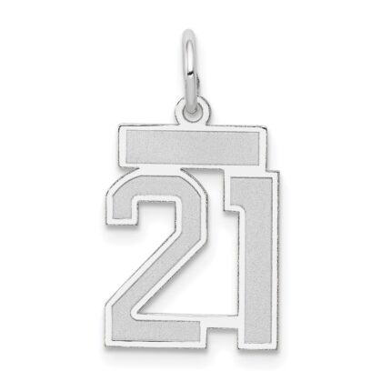 14kw Small Satin Number 21 Charm