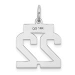 14kw Small Satin Number 22 Charm - Image 3