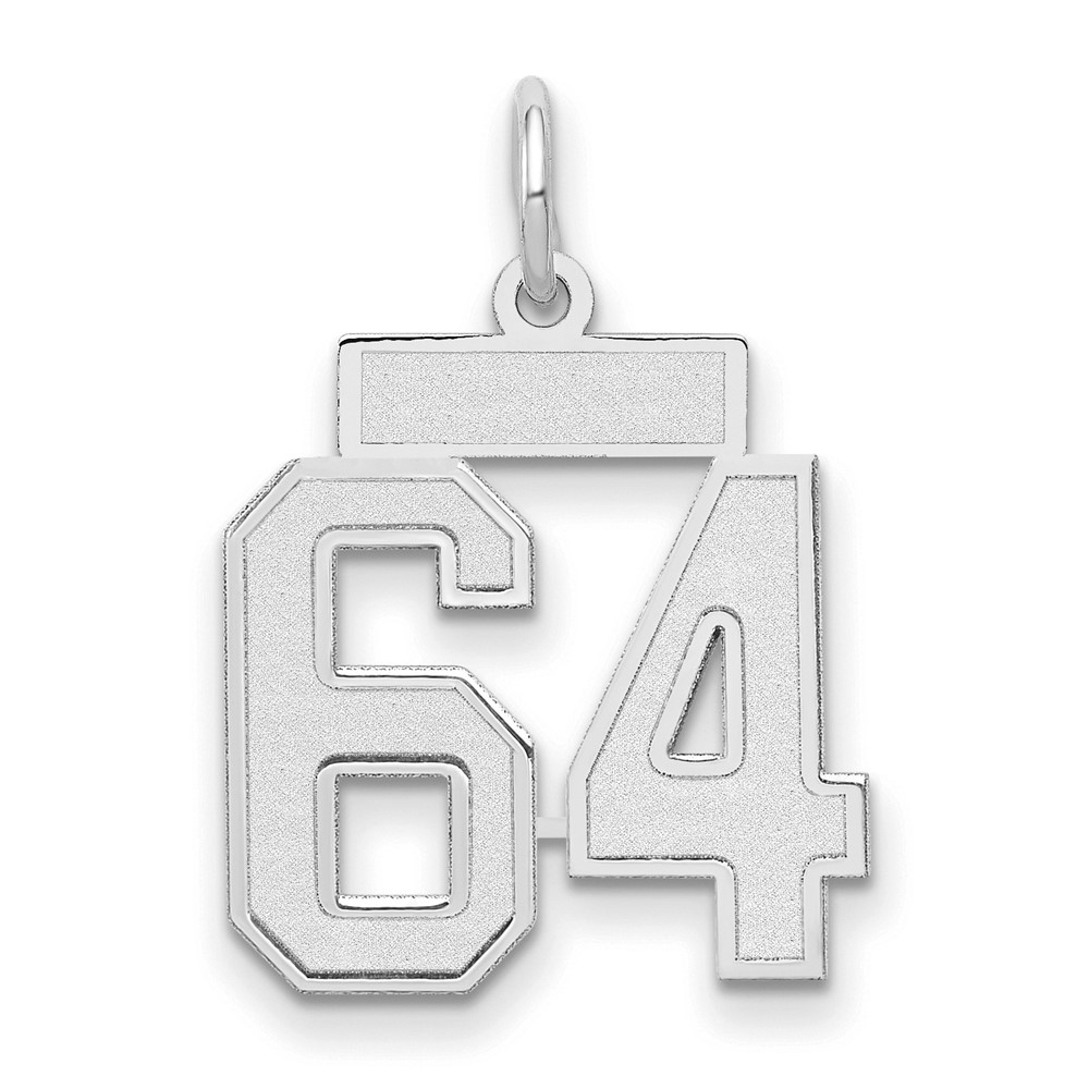 WSS64.jpg 14kw Small Satin Number 64 Charm - Image 1