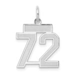 14kw Small Satin Number 72 Charm