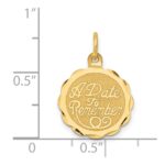 14K A DATE TO REMEMBER 15mm Engravable Disc Charm - Image 3