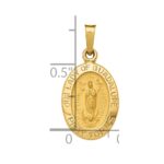 14k Polished and Satin Hollow Our Lady Of Guadalupe Medal Oval Charm - Image 3
