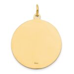 14k Polished and Satin Large Solid Sacred Heart of Jesus Medal Round Pendant - Image 4