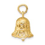 14k 3-D Wedding Bell with Freshwater Cultured Pearl Clapper Charm - Image 2