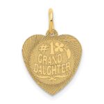 14k #1 GRANDDAUGHTER 14mm Engravable Heart Charm