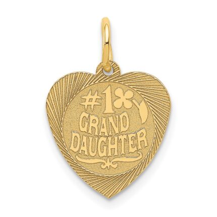 14k #1 GRANDDAUGHTER 14mm Engravable Heart Charm