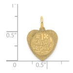 14k #1 GRANDDAUGHTER 14mm Engravable Heart Charm - Image 3