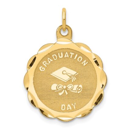 14k GRADUATION DAY with Cap 20mm Engravable Disc Charm