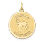 14k GERMAN SHEPHERD 20mm Engravable Disc Dog Charm