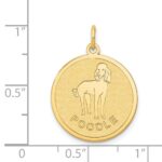 14k POODLE 20mm Engravable Disc Dog Charm - Image 3