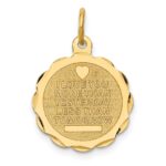 14k I LOVE YOU MORE THAN YESTERDAY LESS THAN TOMORROW Engravable Charm