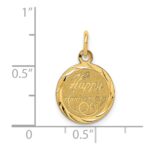14K HAPPY ANNIVERSARY 13mm Engravable Disc Charm - Image 3