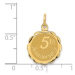 14K 5th ANNIVERSARY 16mm Engravable Disc Charm - Image 3