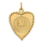 14K 10th ANNIVERSARY 19mm Engravable Rope-Edge Heart Charm