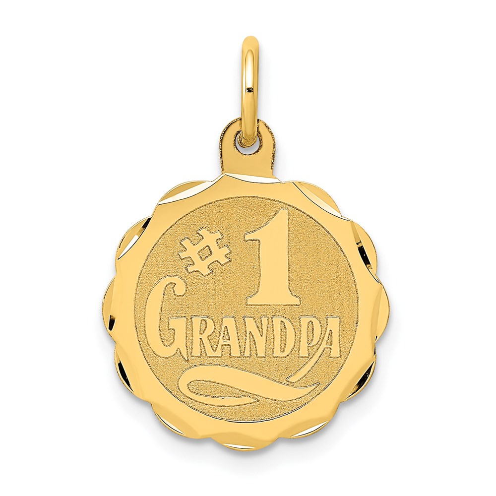 XAC613.jpg 14k #1 GRANDPA 16mm Engravable Disc Charm - Image 1