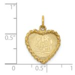 14k #1 GRANDDAUGHTER 15mm Engravable Heart with Rope Edge Charm - Image 3