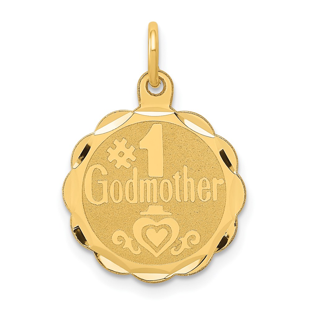XAC655.jpg 14K #1 GODMOTHER 16mm Engravable Disc Charm - Image 1