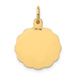 14k Polished IT'S A GIRL Scalloped 16mm Engravable Disc Charm - Image 4
