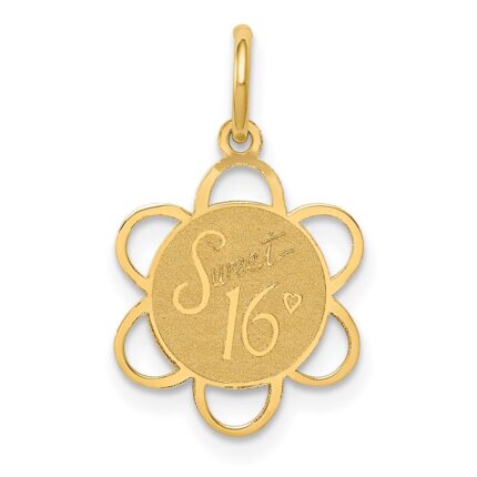 14k SWEET 16 Engravable Disc Charm
