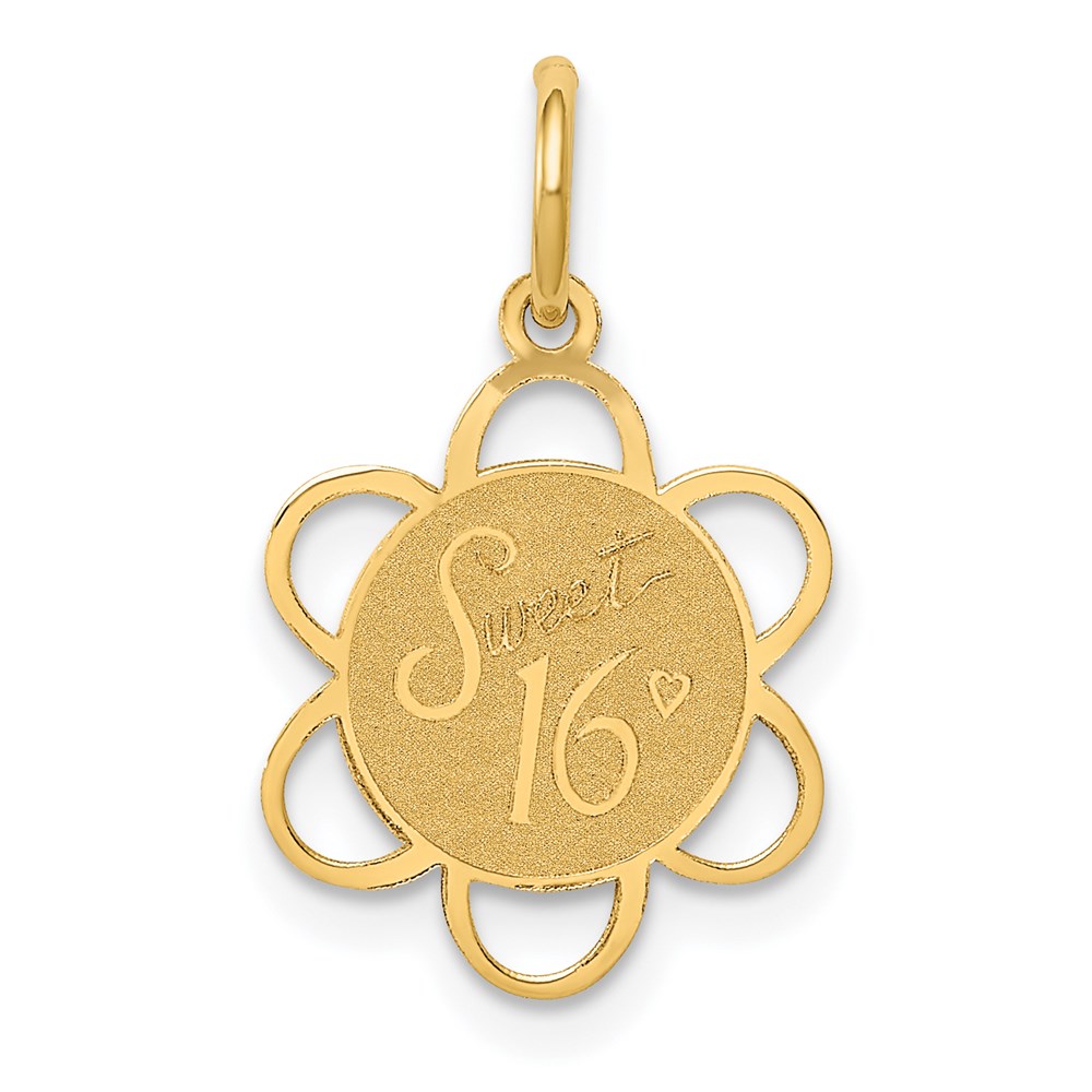 XAC746.jpg 14k SWEET 16 Engravable Disc Charm - Image 1