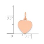 14K Rose Gold Polished Engravable 10mm Heart Disc Pendant - Image 3