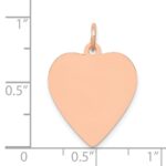 14K Rose Gold Polished Engravable 18mm Heart Disc Pendant - Image 3