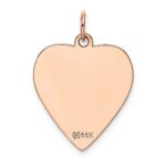 14K Rose Gold Polished Engravable 19mm Heart Disc Pendant - Image 4
