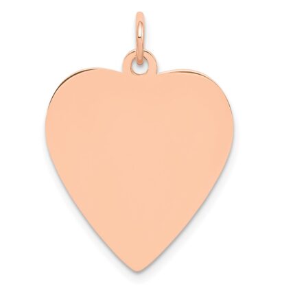 14K Rose Gold Polished Engravable 19mm Heart Disc Pendant