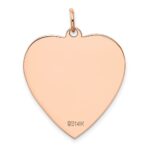 14K Rose Gold Polished Engravable 25mm Heart Disc Pendant - Image 4