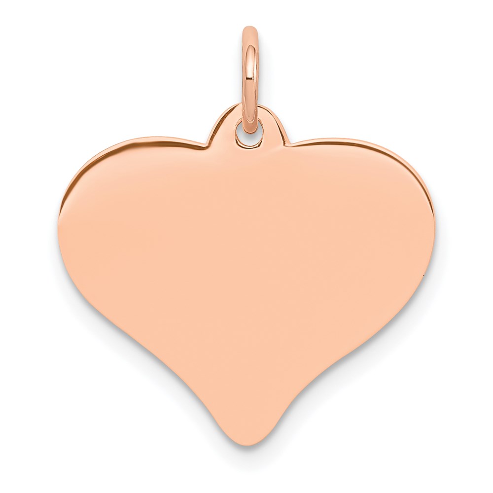 XAC813.jpg 14K Rose Gold Polished Engravable 18mm Heart Disc Pendant - Image 1
