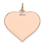 14K Rose Gold Polished Engravable 24mm Heart Disc Pendant - Image 4