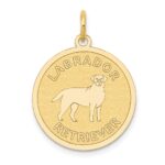 14k LABRADOR RETRIEVER 20mm Engravable Disc Dog Charm