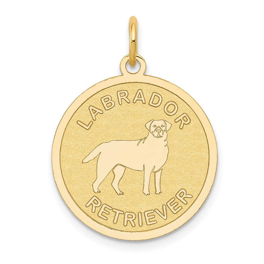 XAC870.jpg 14k LABRADOR RETRIEVER 20mm Engravable Disc Dog Charm - Image 1