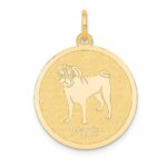 14k PUG 20mm Engravable Disc Dog Charm
